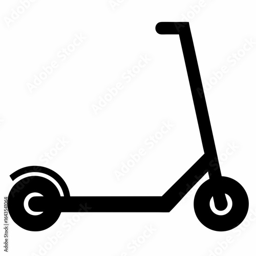 Black Vector Silhouette of Electric Scooter
