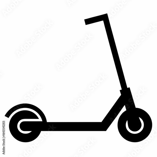 Black Vector Silhouette of Electric Scooter