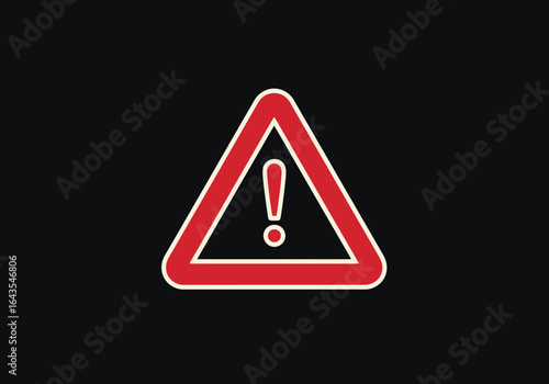 Red Warning Sign with Exclamation Mark Symbolizing Danger and Alert