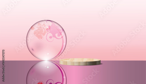 Minimalistic gradient product podium with 3d circle vector gradient background, for product display,