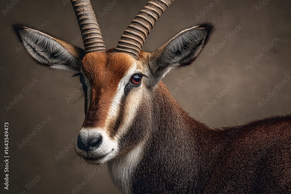 Antelope shines like a velvet sculpture under sharp studio lights against a neutral backdrop. Antelope shines like a velvet sculpture under sharp studio lights against a neutral backdrop.