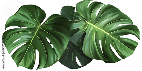 Split leaf philodendron, monstera plant element transparent png.