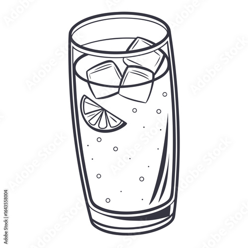 Highball Glass Icon  design for beverages, parties, and celebrations.