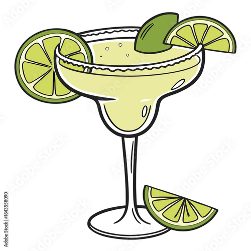 Margarita Glass Icon  design for beverages, parties, and celebrations.