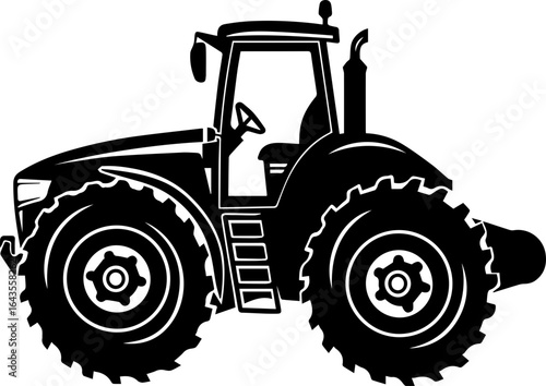 Robust farm tractor silhouette for agricultural projects and rural themed designs