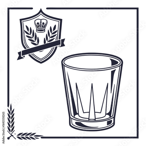 Shot Glass Icon  design for beverages, parties, and celebrations.
