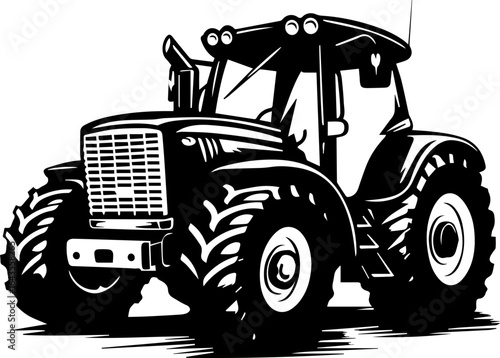 Bold tractor illustration ready to plow fields, great for agricultural promotions, farming ads