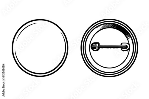Blank Pin Badge - Front and Back View of a Customizable Button
