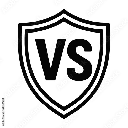 Emblem of Rivalry: "VS" Symbol in a Shield for Competition