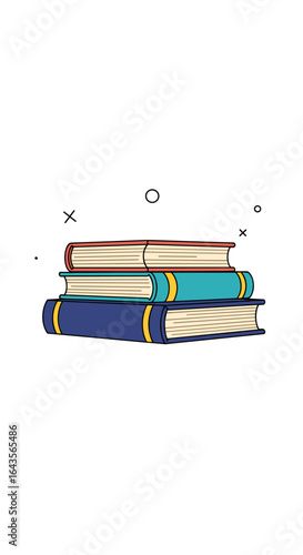 A stack of colorful books for learning and knowledge