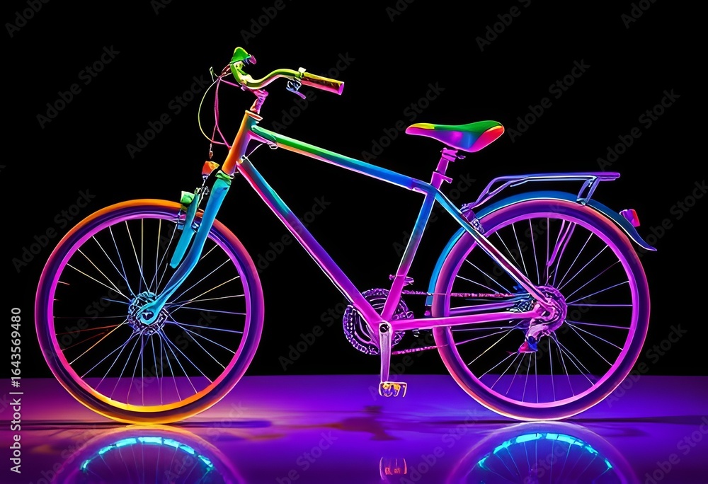Fototapeta premium Vibrant Glass Op Art A translucent bike creating an optical illu