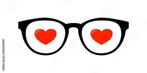 Glasses Icon, Flat Design, Isolated on White Background. Simple and modern eyewear symbol suitable for vision, fashion, optometry, reading, or medical concepts. vector illustration.