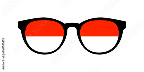 Glasses Icon, Flat Design, Isolated on White Background. Simple and modern eyewear symbol suitable for vision, fashion, optometry, reading, or medical concepts. vector illustration.