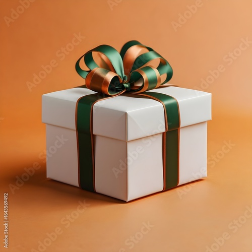 Luxury Present on a Bright Background with Christmas Decor