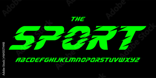 Cut glitch racing font, bold italic windy cutting alphabet, sharp letters, cyber tech typeface for esport logo, fast headline, dynamic typography, modern automotive typographic design. Vector typeset.