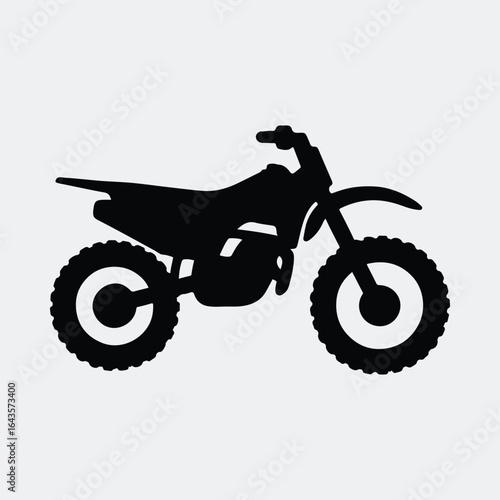 Silhouette motocross bike rider on track vector illustration