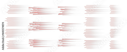 Speed, line, motion, light, action PNG effect with red light streaks. This PNG Overlay on transparent background gives a fast, futuristic style for modern tech, sports, and motion designs.