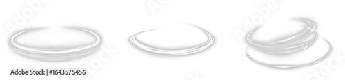 White, light, circle, line, glow in PNG with luminous swirl effect. This PNG Overlay on transparent background creates a vibrant white ring, shining frame, and magical luxury highlight.