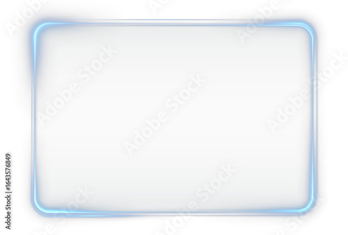 Box, frame, neon, line, light in PNG blue glow. This PNG Overlay with transparent background suits games, portals, tech banners, and futuristic graphic designs.