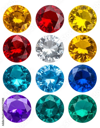 Colorful gemstones variety display