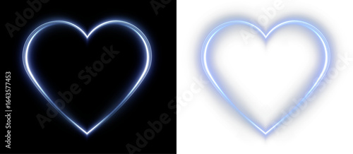 Blue, glow, heart, light, effect PNG with bright dust and twinkling star swirl. Glitter frame PNG on transparent background. Magical Overlay for neon card, butterfly, or isolated energy design.
