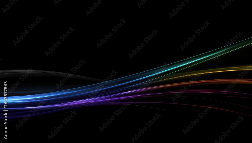 Naklejka premium Abstract flowing lines of color on a dark background