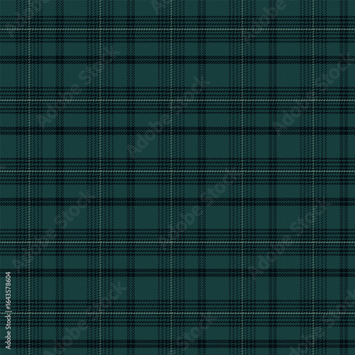Green plaid with twill weave repeat pattern.Checkered tartan gingham seamless pattern for Christmas.Geometric graphic vector illustration background design for fabric and prints.