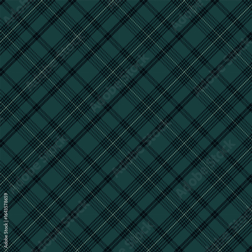 Green plaid with twill weave repeat pattern.Checkered tartan gingham seamless pattern for Christmas.Geometric graphic vector illustration background design for fabric and prints.