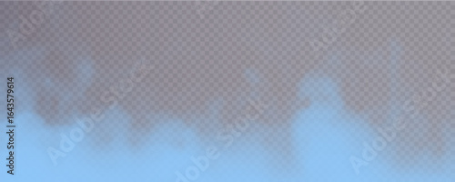 Fog, smoke, steam, transparent, isolated in PNG form a blue soft mist effect. This PNG Overlay with transparent gradient is ideal for abstract, magic, and cinematic background designs.