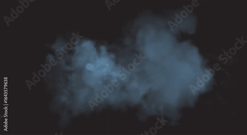 Fog, smoke, steam, transparent, isolated in PNG form a blue soft mist effect. This PNG Overlay with transparent gradient is ideal for abstract, magic, and cinematic background designs.