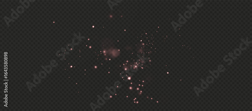 Light bokeh red glow sparkle abstract PNG, luminous glitter PNG for festive luxury style. Ideal Overlay for transparent backgrounds, winter events, and celebration visuals.