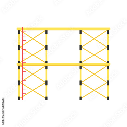 Scaffolding. Vector flat design aluminum prefabricated scaffolding isolated illustration white background.