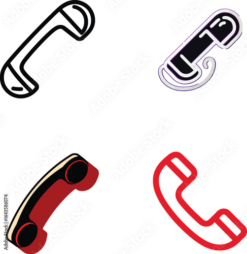 Phone Handset Icon, Communication EPS