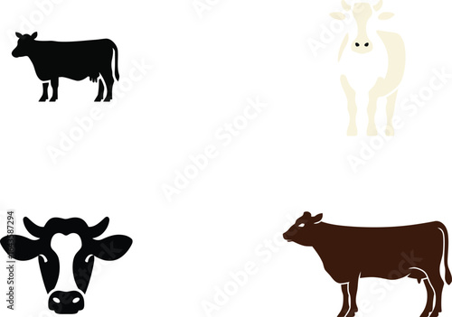 Cattle, Farm Animal, Livestock Set EPS