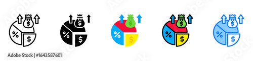 Profit Margin icon multiple style 