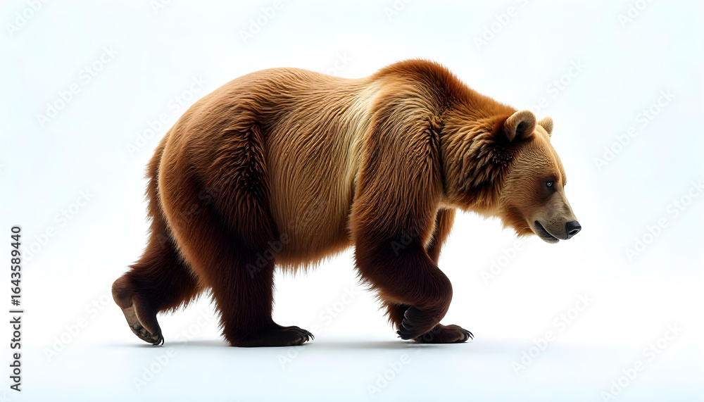 Obraz premium bear walking isolated on white background