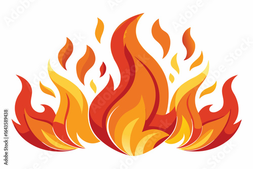Vibrant abstract flames with red orange yellow gradient fire heat