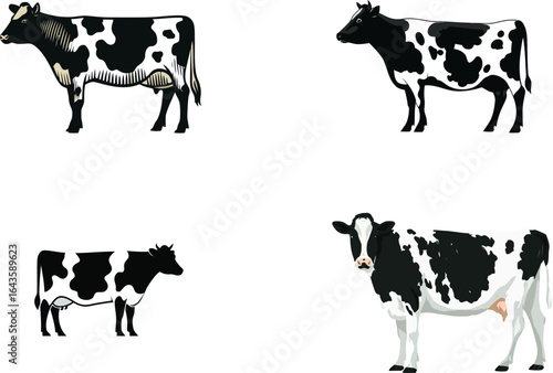 Spotted cow, farm animal EPS
