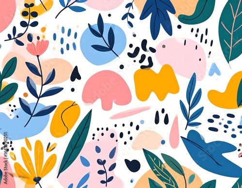 Abstract floral pattern with vibrant colors