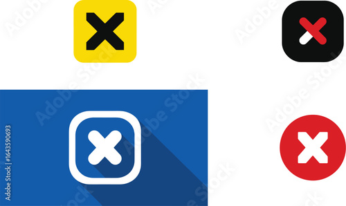 Colorful X Marks for Error, Failure EPS