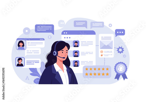 Customer Service Representative Managing Feedback and Reviews