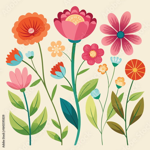 floral background with flowers  vector 