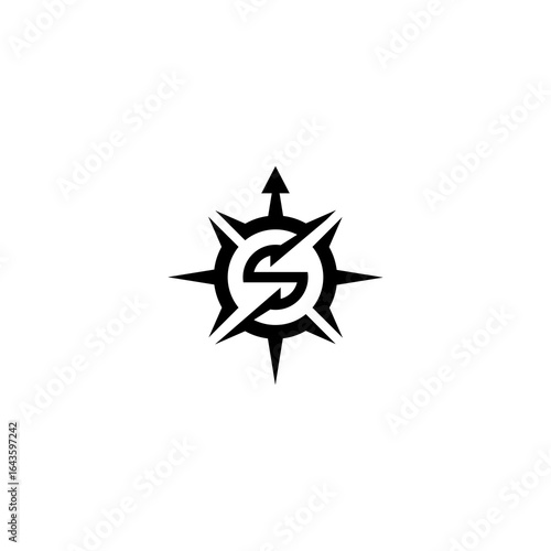 icon compas letter S abstrack...
