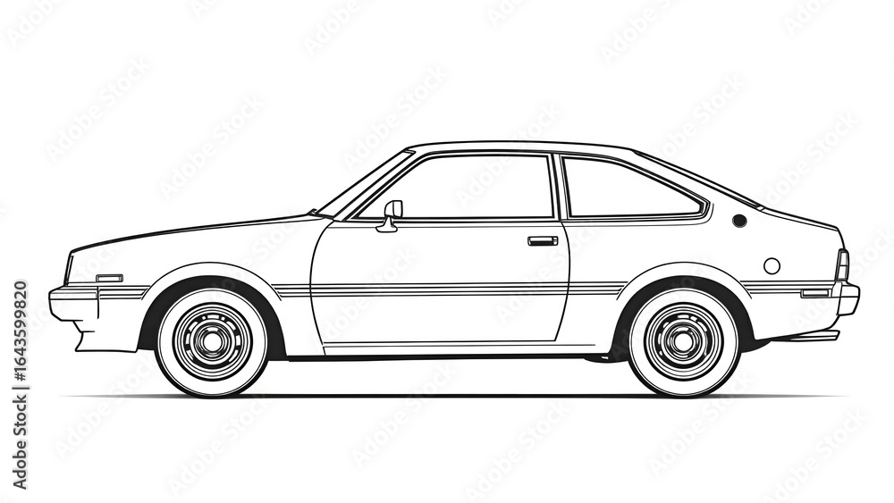 Fototapeta premium Sedan Car Profile Illustration