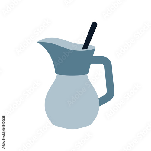 Simple vector illustration of a pitcher with a handle and spout.