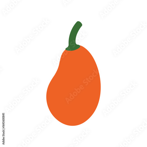 Simple orange pear fruit vector graphic.