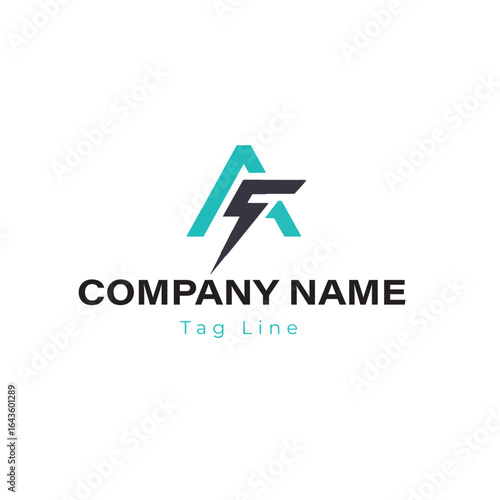 Free Download Letter A and F Monogram Logo with Lightning Bolt: Modern Initial Mark for Electrical, Technology, or Financial Business, Representing Speed, Energy, Power, and Tech Innovation - GFXLoad