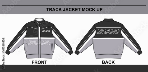 Premium Design Track Jacket Mock up front and back, Color and Design can be changed.
