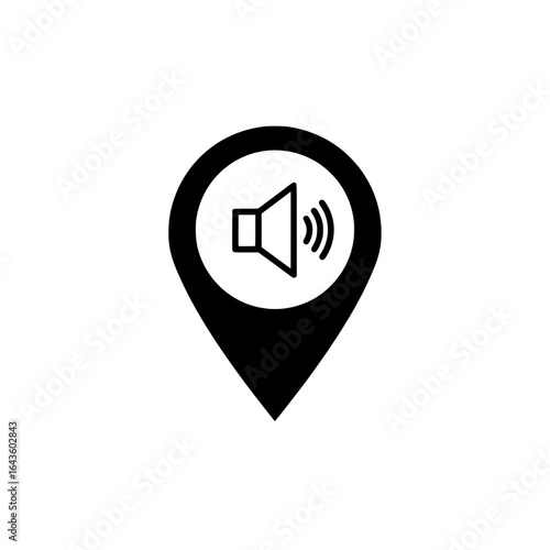 Audio Location Pin Icon – Sound Marker Symbol for Maps and Media