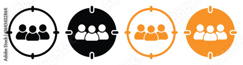 Target Audience Icon ,Solid Pictogram Isolated on White Background Vector Illustration.